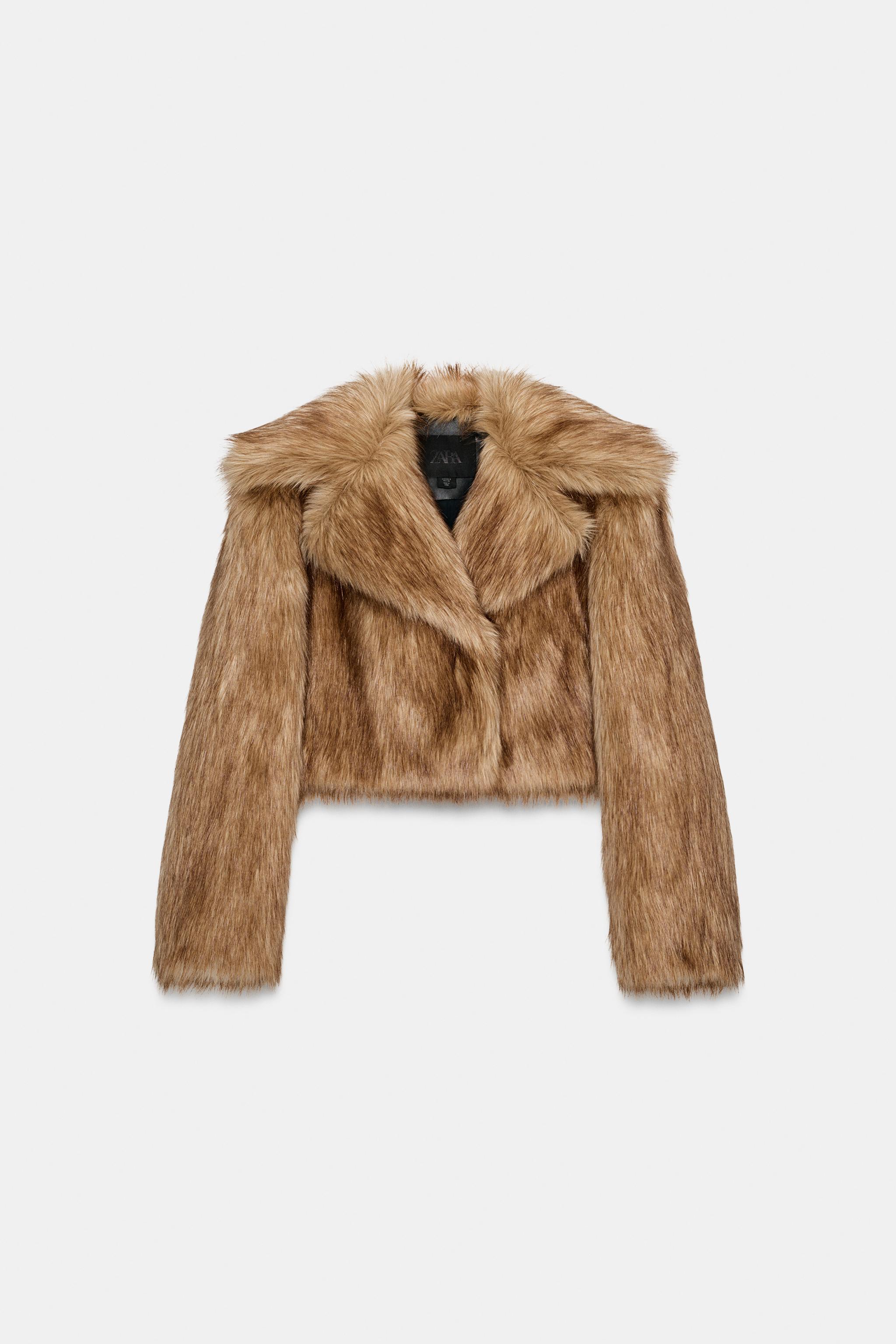 ZW COLLECTION FAUX FUR CROPPED JACKET